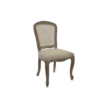 Szék szövet, rattan, fa 53x49x95 cm szürke, barna