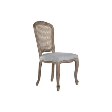 Szék szövet, rattan, fa 53x49x95 cm világosszürke, natúr