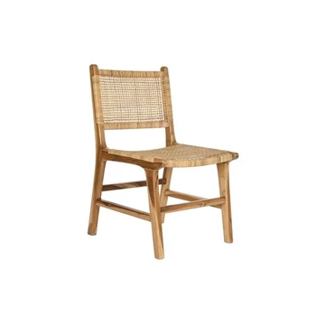 Szék teakfa, rattan 51x48x86 cm világosbarna, natúr