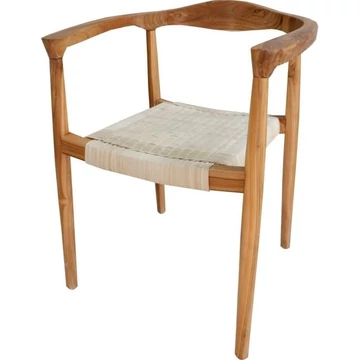 Szék teakfa, rattan 59x55x78 cm barna