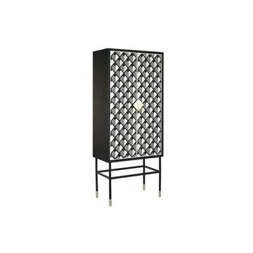 Szekrény csont, poly, mdf 75x40x180 cm fehér, fekete
