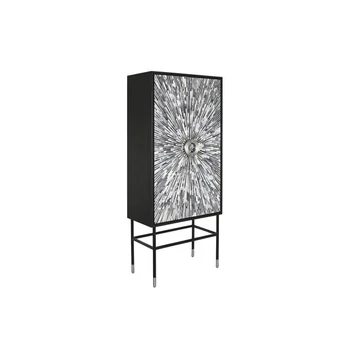 Szekrény csont, poly, mdf 75x40x181 cm fekete, szürke