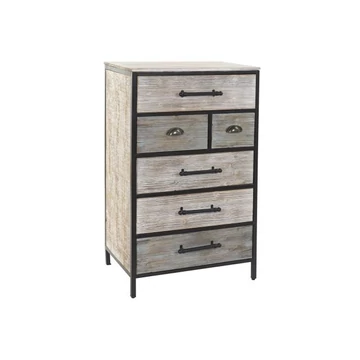 Szekrény fa, fém 61x40x103 cm barna, fekete