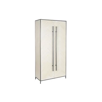 Szekrény lucfenyő, fém 92x45x195 cm natúr, fekete