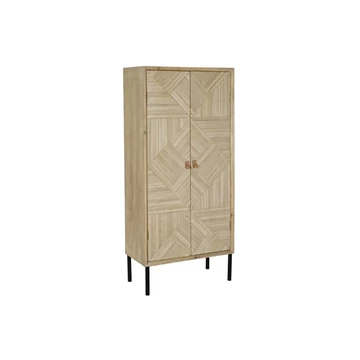 Szekrény lucfenyő, mdf, fém 70x35x156 cm natúr, fekete