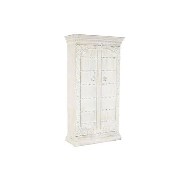 Szekrény mangófa, fém 100x43x190 cm fehér