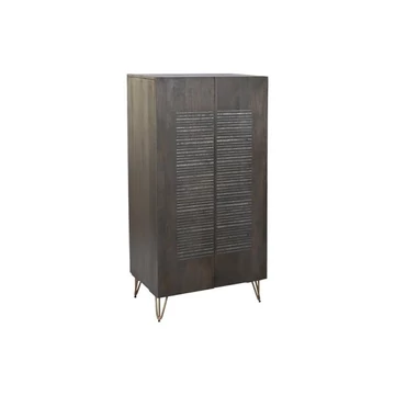 Szekrény mangófa, fém 70x45x142 cm barna