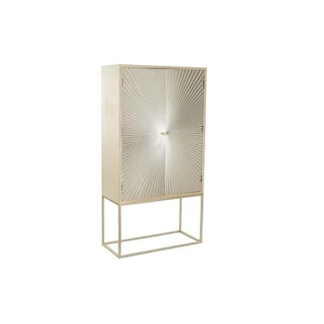 Szekrény mdf, lucfenyő, fém 90x40x170 cm natúr, arany