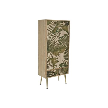 Szekrény trópusi fa, mdf, fém 70x35x160 cm natúr