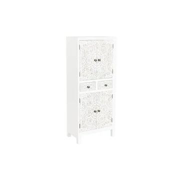 Szekrény virág lucfenyő, mdf 50x29x121 cm fehér