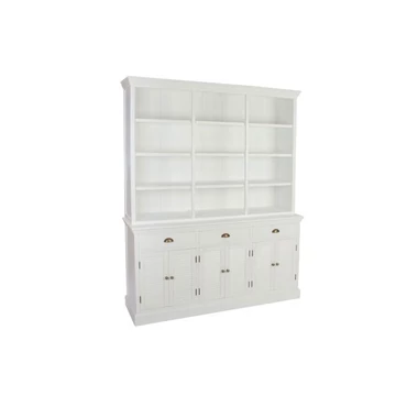 Szekrény vitrin fa 165x37x204 cm fehér