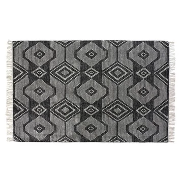 Szőnyeg bojtos pamut 160x230x1 cm fekete, fehér