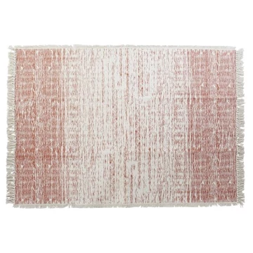 Szőnyeg bojtos pamut 160x230x1 cm narancssárga, bézs