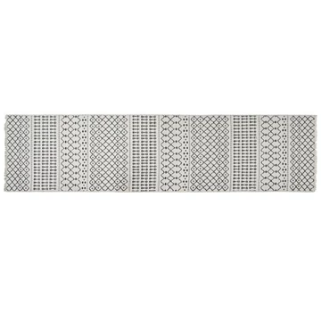 Szőnyeg előszoba pamut, poliészter, műszál 60x240x1 cm fehér, sötétszürke