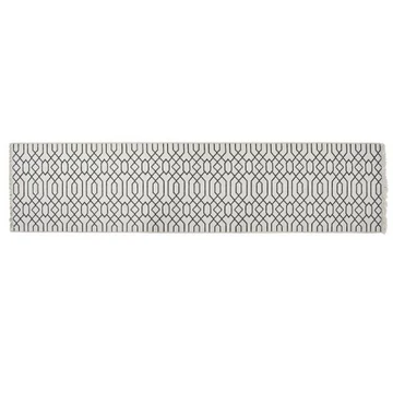 Szőnyeg előszoba pamut, poliészter, műszál 60x240x1 cm szürke, fehér
