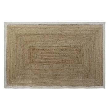 Szőnyeg juta, pamut 120x180x1 cm világosbarna, fehér