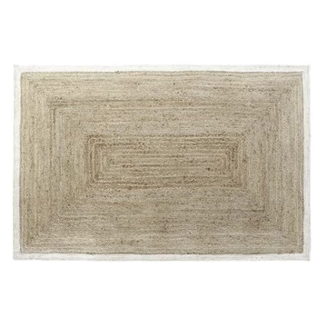 Szőnyeg juta, pamut 160x230x1 cm világosbarna, fehér