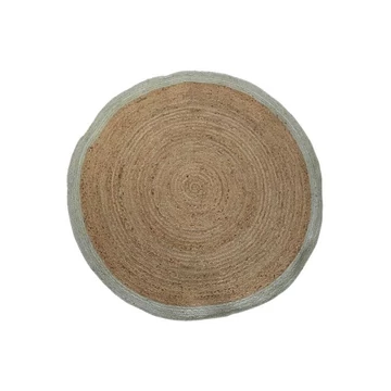 Szőnyeg juta, pamut 200x200x1 cm világosbarna, türkizzöld