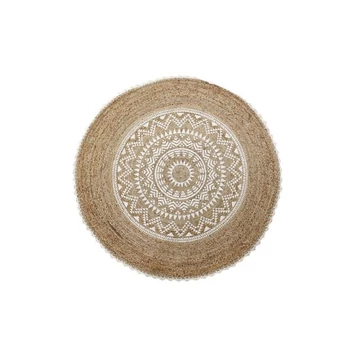 Szőnyeg Mandala juta, pamut 120x120x0,75 cm barna