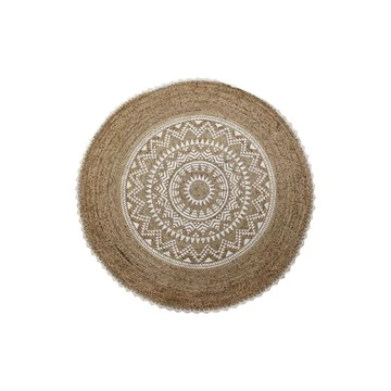 Szőnyeg Mandala juta, pamut 150x150x0,75 cm barna