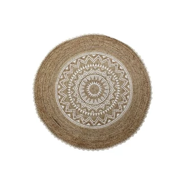 Szőnyeg Mandala juta, pamut 200x200x0,75 cm barna