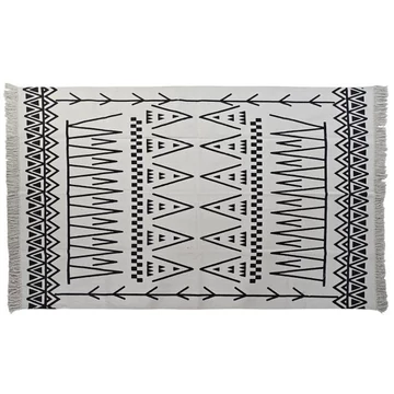 Szőnyeg pamut 160x250x0,7 cm fehér, fekete