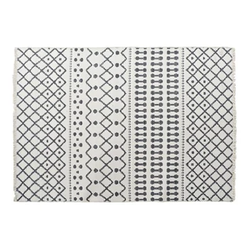 Szőnyeg pamut, poliészter, műszál 200x290x1 cm fehér, sötétszürke