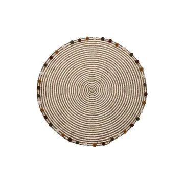 Szőnyeg pompon pamut, tengerifű 90x90x1 cm natúr, színes