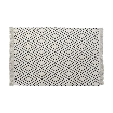 Szőnyeg rombusz pamut 120x190x0,7 cm fehér, fekete