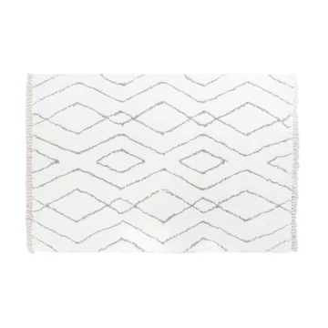 Szőnyeg rombusz poliészter, mikroszálaspoliészter 160x230x1,5 cm fehér, szürke