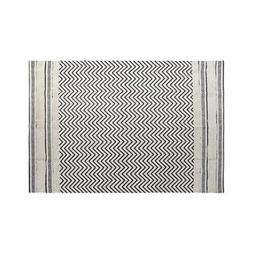 Szőnyeg zigzag pamut 120x180x0,7 cm fekete, fehér
