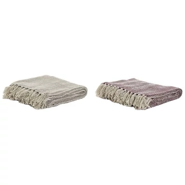 Takaró bojtos pamut 150x200x1 cm szürke, gesztenye 2 féle