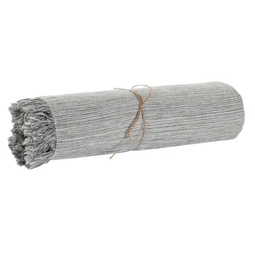 Takaró bojtos újrahasznosított pamut, újrahasznosítottpoliészter 150x250 cm szürke, fehér
