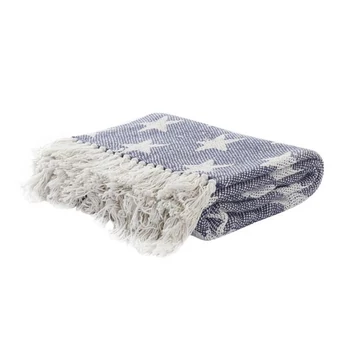 Takaró csillagos pamut 130x170x0,5 cm kék, bézs 2 féle