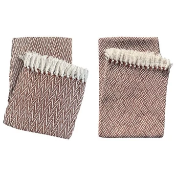 Takaró újrahasznosított pamut 130x170x0,5 cm barna, fehér 2 féle