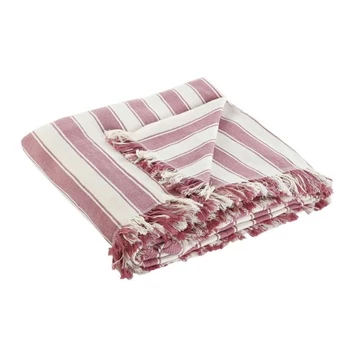 Takaró újrahasznosított pamut 230x260 cm pink, törtfehér