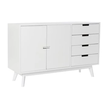 Tálalószekrény császárfa, mdf 100x35x65,5 cm fehér, sötétszürke