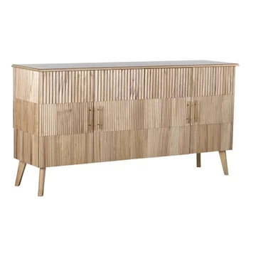 Tálalószekrény császárfa, mdf 157x40x80 cm világosbarna, arany