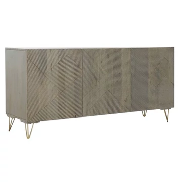 Tálalószekrény mangófa, fém 160x45x75 cm szürke, arany
