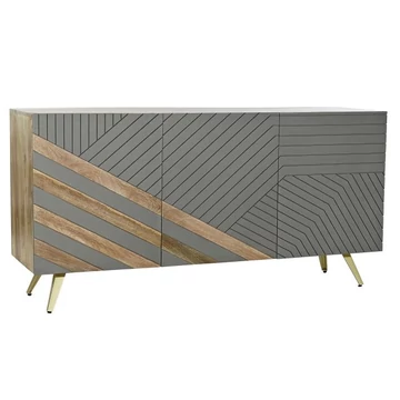 Tálalószekrény mangófa, mdf 145x41x74 cm szürke, világosbarna