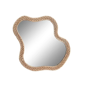 Tükör fa, rattan, üveg 51x3x60 cm natúr