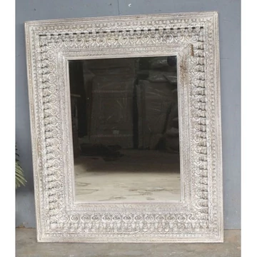 Tükör faragott 100x5x120 cm fehér