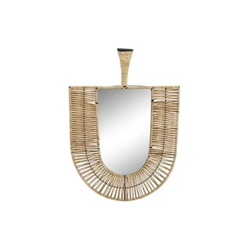 Tükör legyező rattan 52x2,5x72 cm barna
