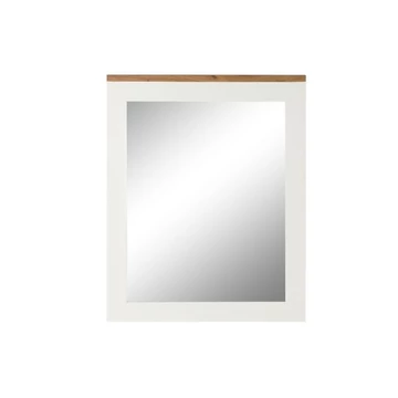 Tükör mangófa, akácfa, üveg 90x1,5x113 cm fehér, barna