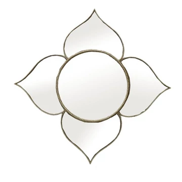 Tükör virág poly, üveg 55,5x1,5x55,5 cm arany