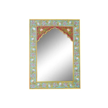 Tükör virágos kézzel festett mdf 41x2x56 cm színes