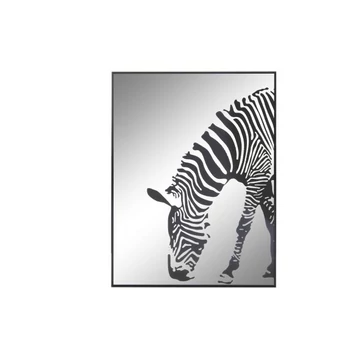 Tükör zebra üveg, alumínium 60x3,5x80 cm fekete