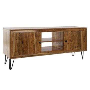 Tv-s szekrény akácfa 145x42x61 cm barna, fekete