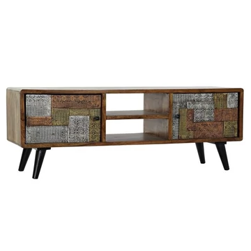Tv-s szekrény akácfa, fém 148x45x55 cm színes