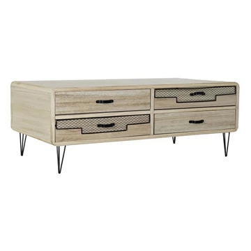 Tv-s szekrény császárfa, fém 115x61x43 cm natúr, fekete